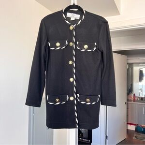 Vintage 1996 Black & White Gold Hardware Jacket- Size 4